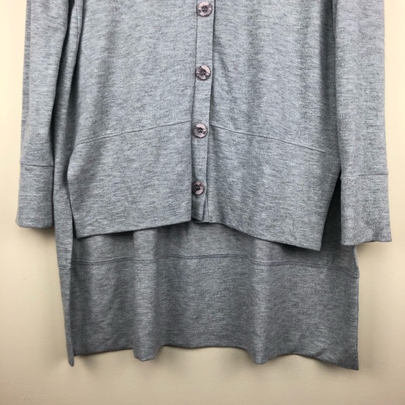 Gibson Gray Heather Oversized Hi-Low Easy Cardigan - Picture 6 of 12